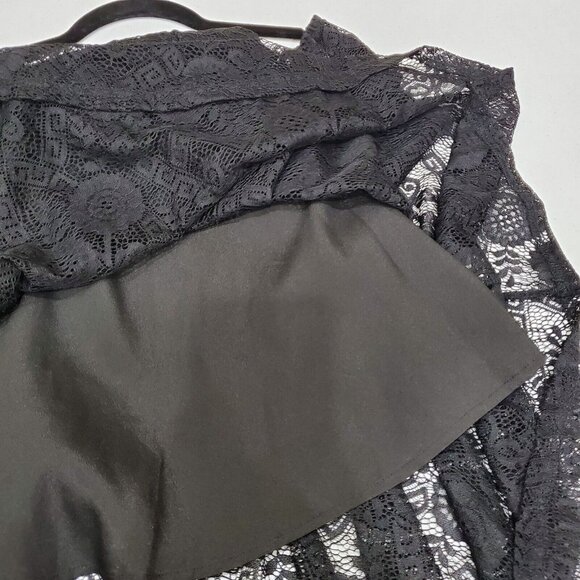 MllesReve Cocktail Party Dress Women Size XL Black Vintage Floral Lace Hi Low - Picture 7 of 11
